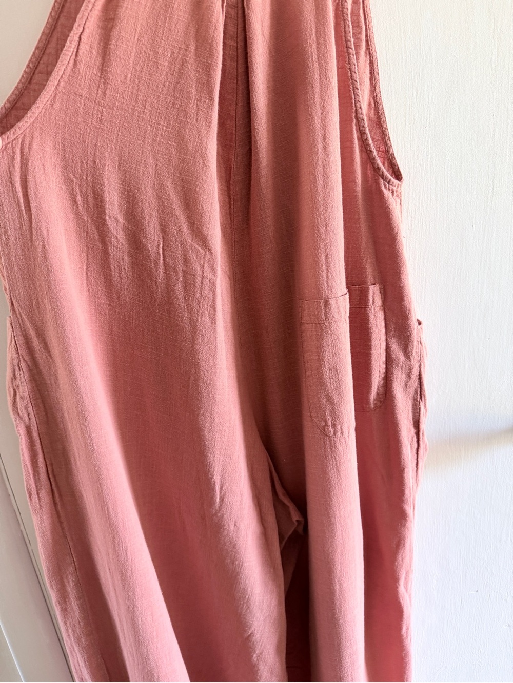 NATURAL LIFE Wide-Leg Linen-like Cotton Jumpsuit, Flowy Wide Leg, Small Medium - Picture 10 of 14